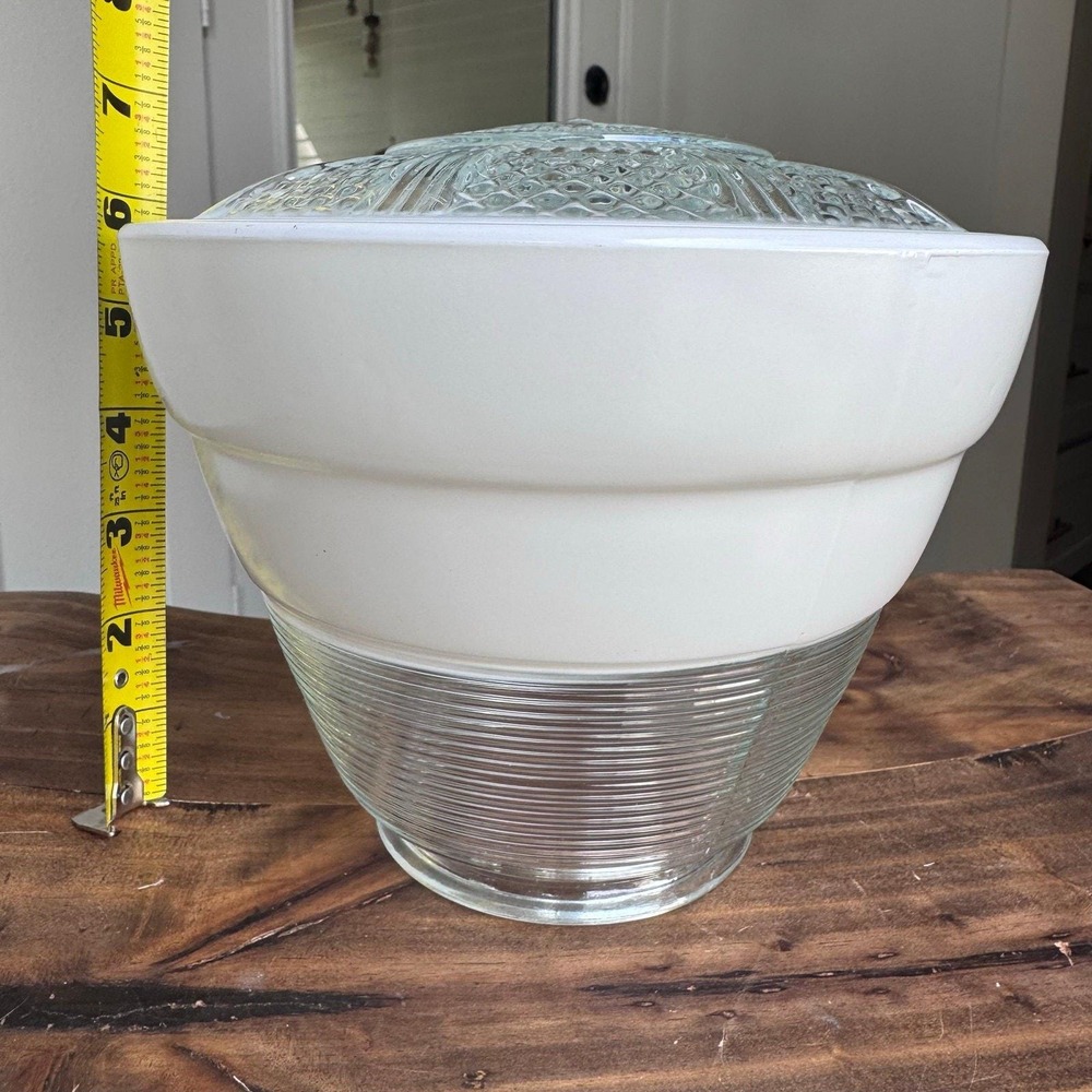 Bee Hive Light Fixture Globe 1950s - 1960s Milk Glass 7" - Picture 8 of 8